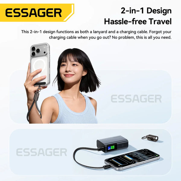 ខ្សែសាក Essager 60W ប្រភេទ C ទៅប្រភេទ C សម្រាប់ iPhone 17 16 PD 30W ខ្សែសាកលឿនសម្រាប់ iPhone 15 14 13 12