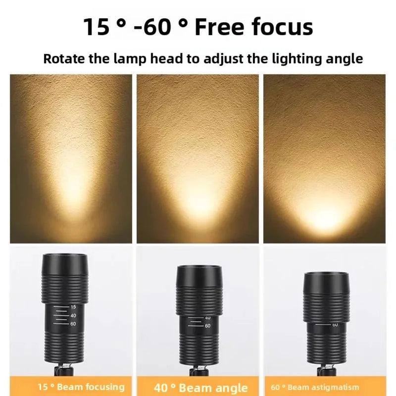 JOYINLED Zoomable Surface Spotlight 7W 5°-60° Adjustable Beam Black/White Focus Ceiling Light LED Surface Mount Spot Home Decor