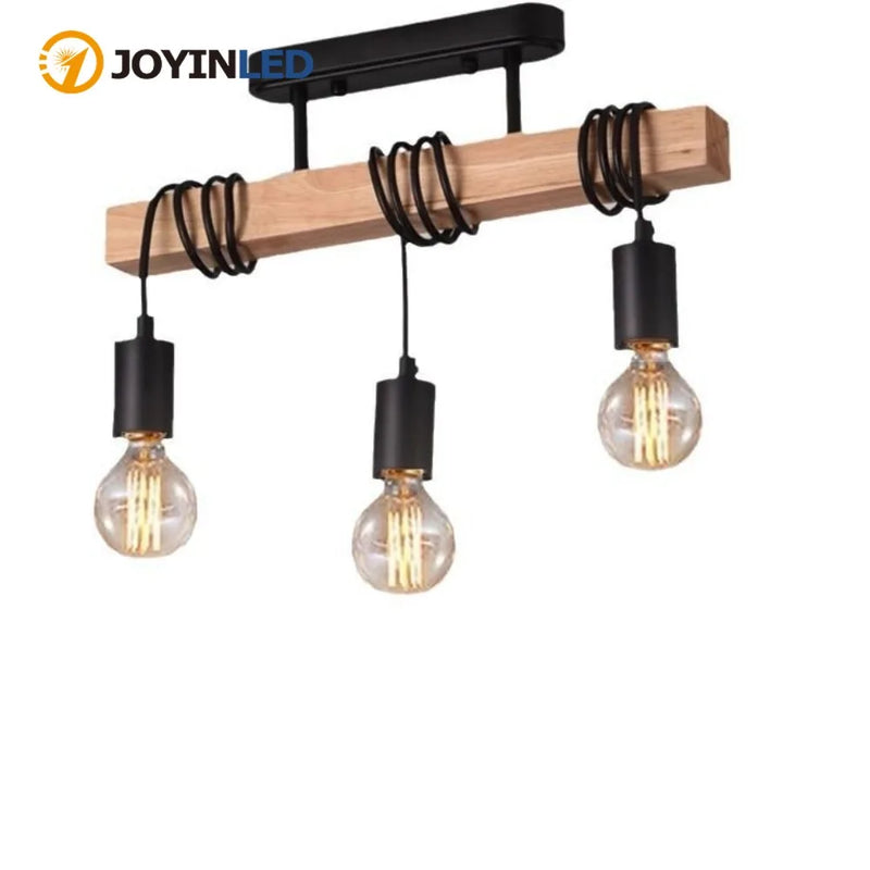 JOYINLED Boho Vintage Retro Pendant Light Wood Winding Ceiling Hanging Lamps for Living Room Dining Room Bedroom Restaurant
