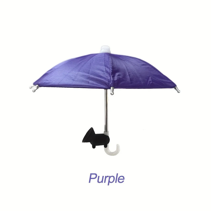 1Pack Mini Phone Umbrella with pig Suction Cup Stand  Anti Glare Sun Protection,Rain Shield for Smartphones.Durable Construction
