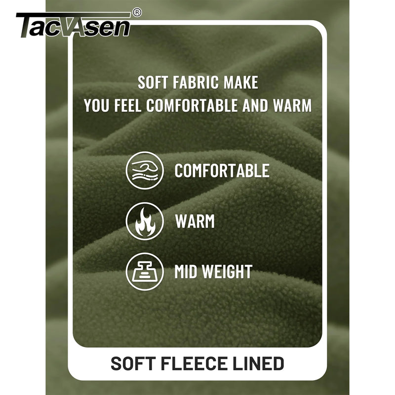TACVASEN Stand Collar Fleece Jackets Mens Thermal Warm Full Zip Work Jacket Outdoor Trekking Hiking Jackets Windbreaker