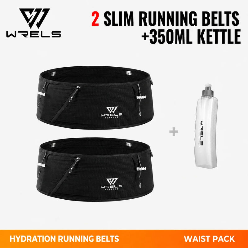 WRELS Running Waist Pack Breathable Slim Workout Belt Adjustable Anti-Slip Outdoor Sports Hiking Men Women Fitness Storage Pack