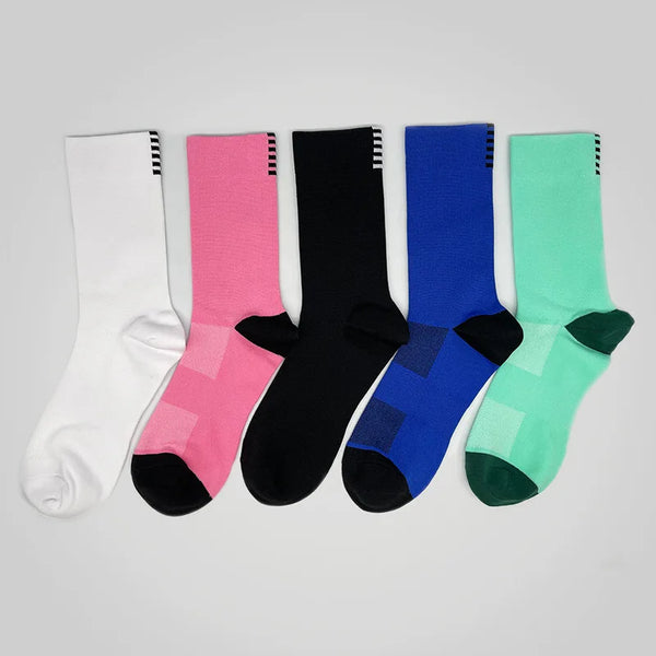 WRELS 1/2/3 Pairs Crew Cycling Socks Breathable Fast Dry Running Socks Men Women Thick Cushioned Arch Support Bike Hiking Socks