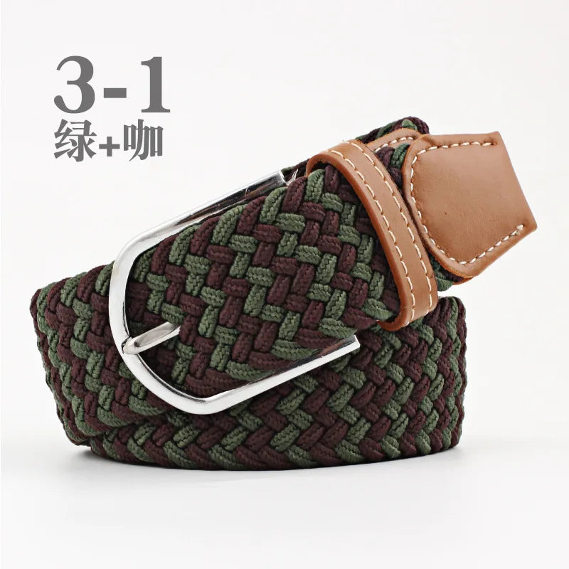 105cm Stretch Woven Belt, Unisex Canvas Belts Fashion Casual Student Belt Women Cinturon Male Waistband.