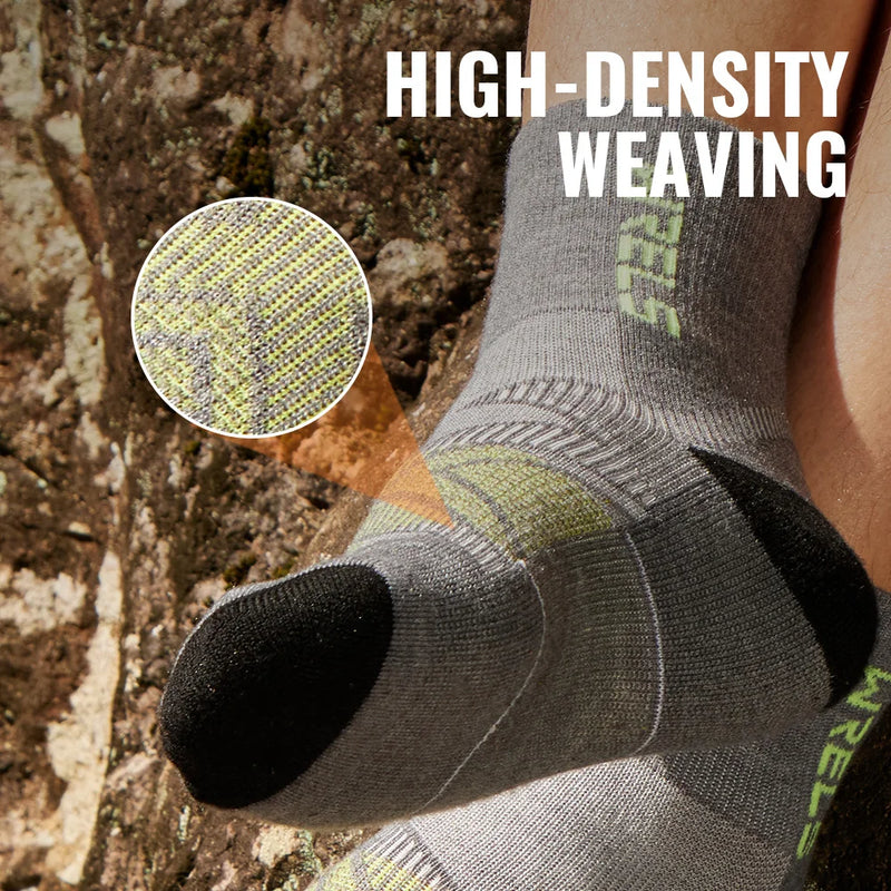 WRELS 1/2/3pairs Merino Wool Ankle Hiking Running Socks Compression Support Thick Cushion Moisture Wicking Breathable Socks