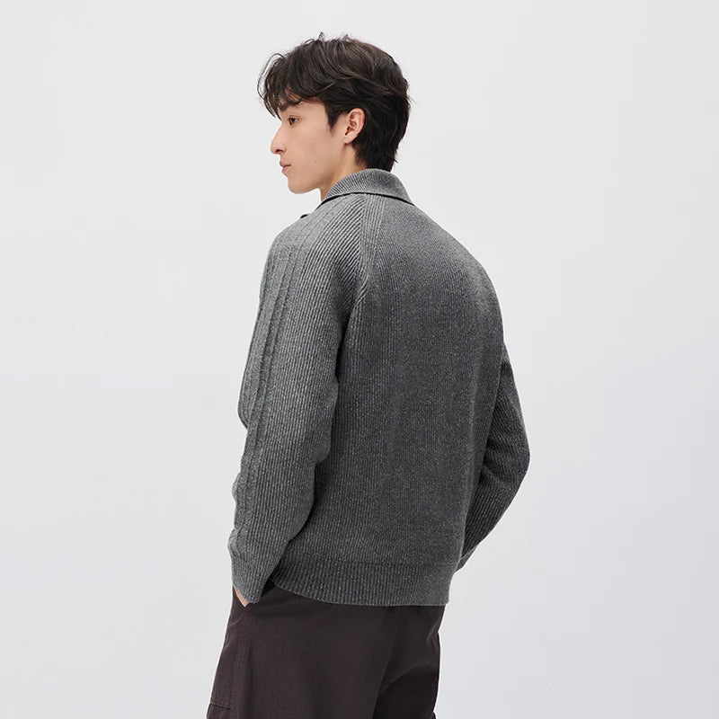 Semir Men Knit Sweater Versatile Half Placket Turtleneck Raglan Sleeve 2026 New Winter Daily Wear Urban Casual Style