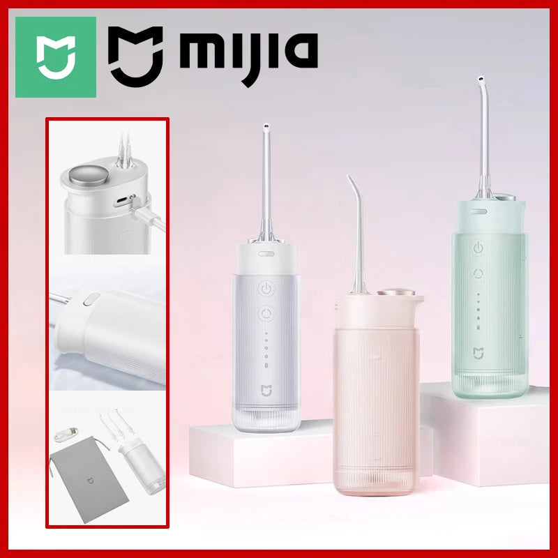 MIJIA Portable Oral Irrigator F400, 4 Modes, 200mL Water Tank, 1700 Time/m Spray, Retractable Cordless Irrigator Flosser Pick