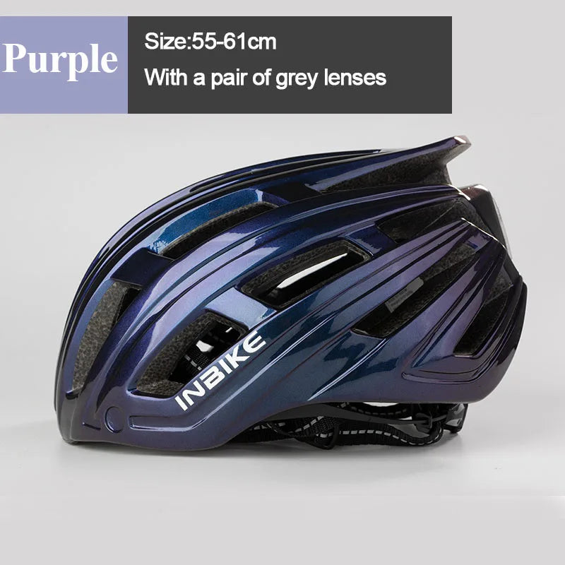 INBIKE Bicycle Helmet Man Ultralight Helmets for Cycling MTB Road Men's Bike Helmet  Mountain with Goggles Taillight Accessories