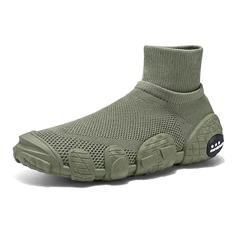 Mens Walking Shoes Trendy Breathe Mesh Fabric Anti Slip Wear-resistant Morning Exercise Jogging Outdoor Training Sneakers
