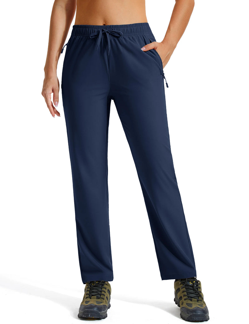 TACVASEN Women's Hiking Pants Lightweight Quick Dry UPF 50+ Water Resistant Elastic Waist Golf Travel Casual Pants Zip Pockets