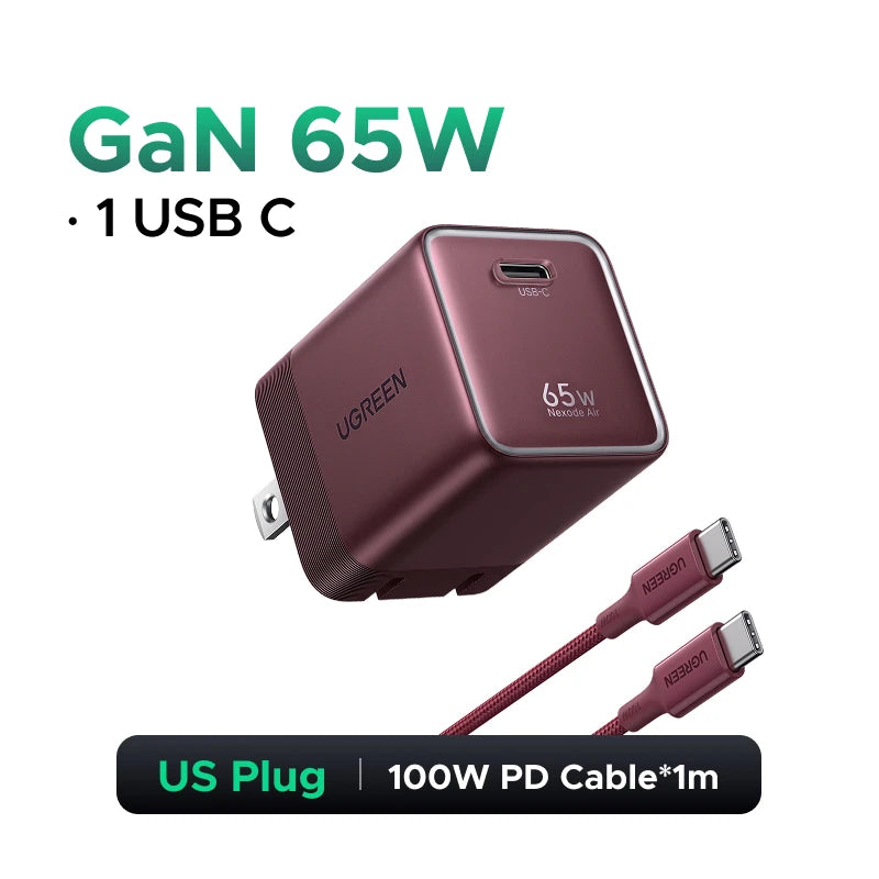 【Ultra Mini】UGREEN Nexode Air 65W GaN Charger AVS PPS PD3.0 For Macbook Pro Laptop iPhone 18 17 Samsung S26 Ultra iPad Tablet