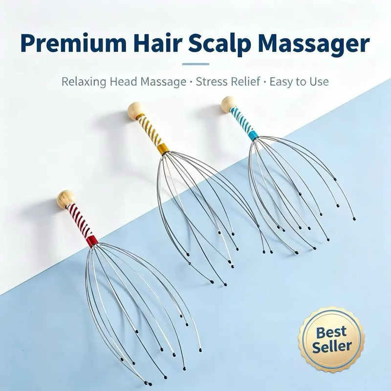 Octopus Head Scalp Scratcher Massager Five Claw Ball Itching Relief Soul Extraction Home Therapy Tool