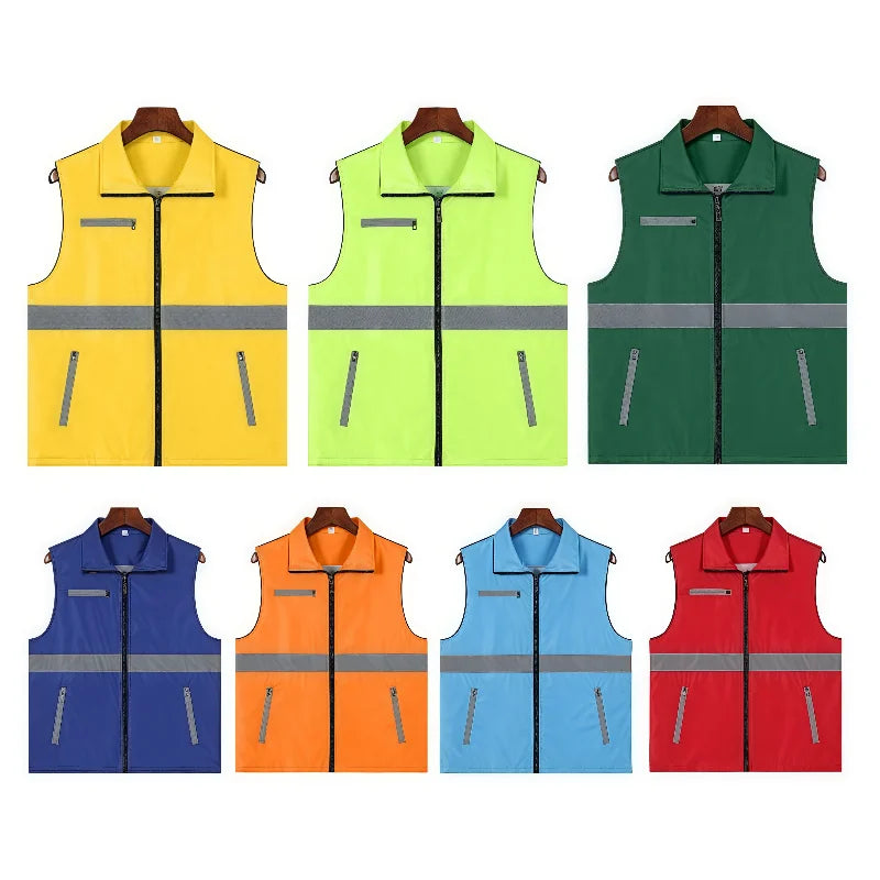 Custom-made vests with logo printing man for takeaway same-city delivery logistics transportation vest lighteight and breathable