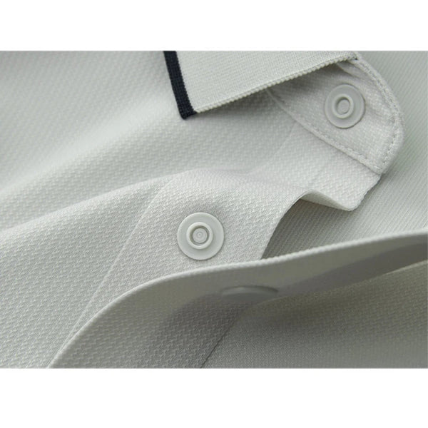 Men's Polo Shirt, Stretchy Seamless Ice Silk Fabric, Half-Zip Color Block Collar, Cool & Breathable Summer Short Sleeve Tee