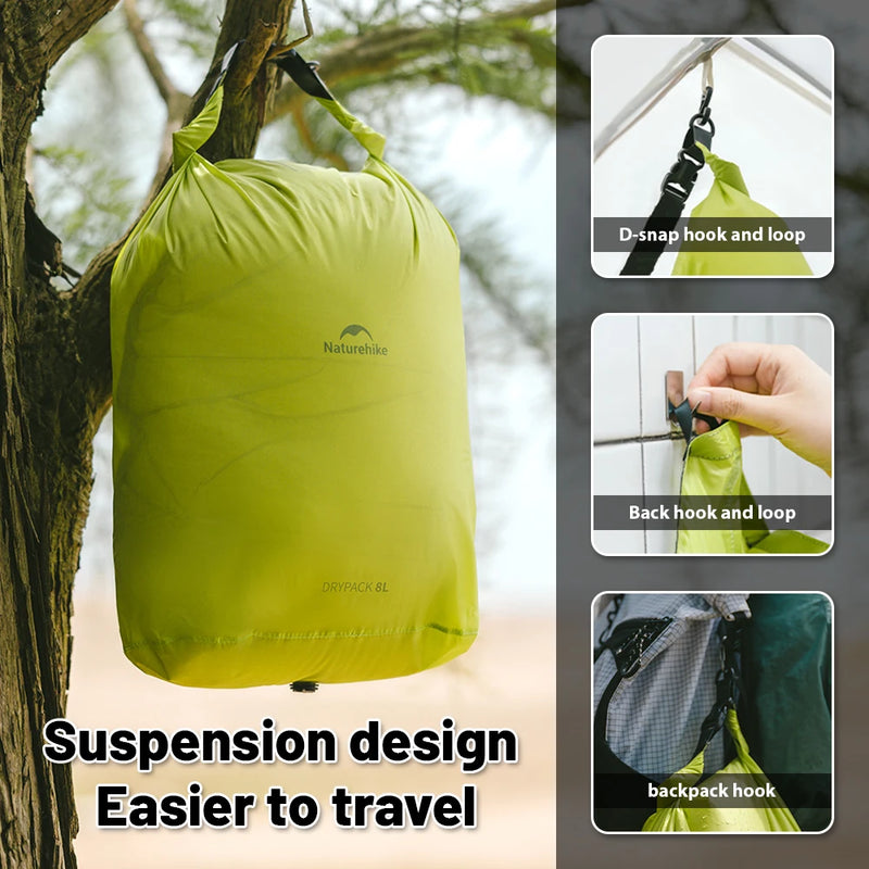 Naturehike2025 New Outdoor Ultralight Roll Top PU2000+ Waterproof Storage Bag Picnic Camping Drinking Water Storage Bag