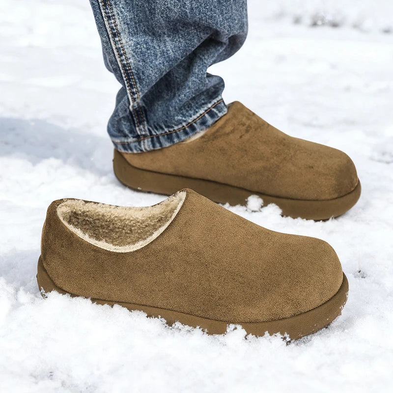 Men's high-quality snow casual cotton shoes winter warm plush soft soled fashion outdoor walking light comfort cotton slippers