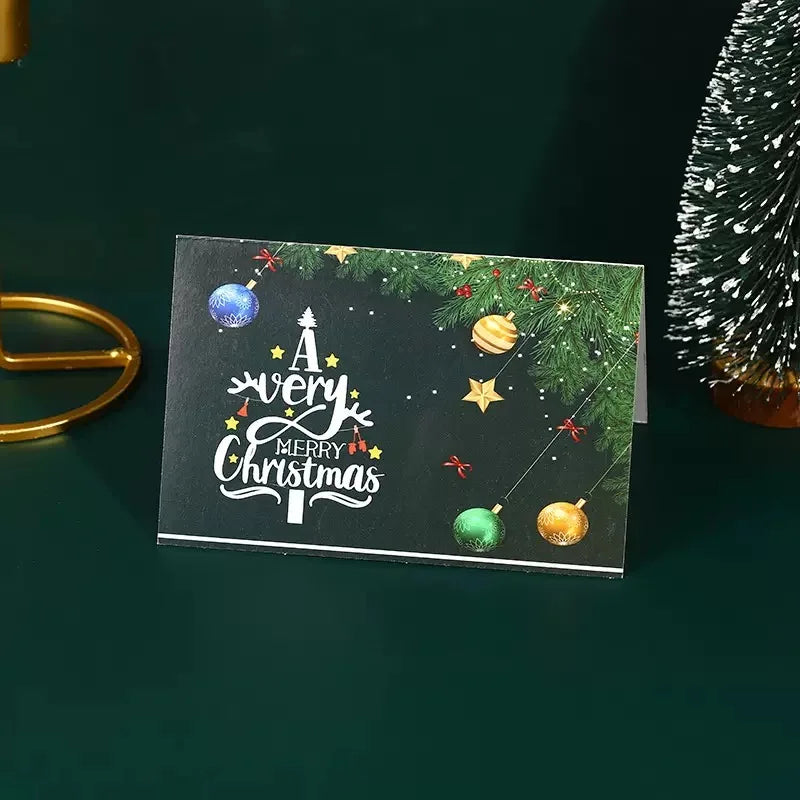 Merry Christmas Greeting Card Handwritten Blessing Card For Christmas Eve New Year Gift Card Flower Gift Accessory Holiday Party