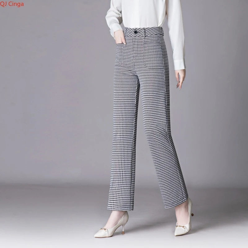 2026 New Collection Women's Mid-Stretch Trousers Commuter-Style Casual Pants for Girls Asian Sizes M-7XL