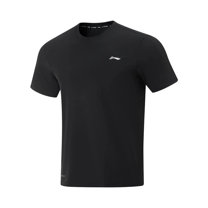 អាវយឺតហ្វឹកហាត់បុរស Li-Ning កម្រិតស្ងួត 81% Polyester 19% Spandex កមូល អាវយឺតដៃខ្លី LiNing Sports ATSV361