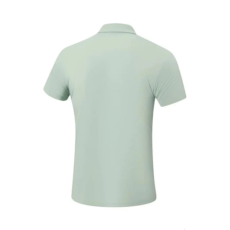 អាវយឺតប៉ូឡូហ្វឹកហាត់បុរស Li-Ning LN ស្ងួតលឿន 100% ប៉ូលីអេស្ទ័រ ការពារកាំរស្មីយូវី អាវយឺតដៃខ្លី LiNing Fitness APLW163