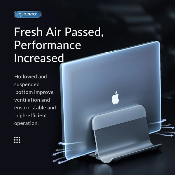 ORICO Vertical Laptop Stand For MacBook Pro Aluminum Portable Notebook Stand Laptop Support MacBook Air Pro Tablet Phone Stand