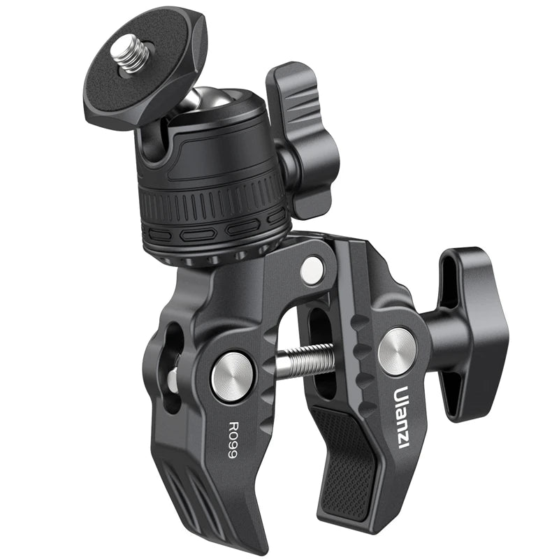 Ulanzi R099 Super Clamp ជាមួយក្បាលបាល់តូច 360° តង្កៀបក្ដាប់រហ័ស Tripod Mount 1/4 វីសសម្រាប់កាមេរ៉ា Gopro DSLR