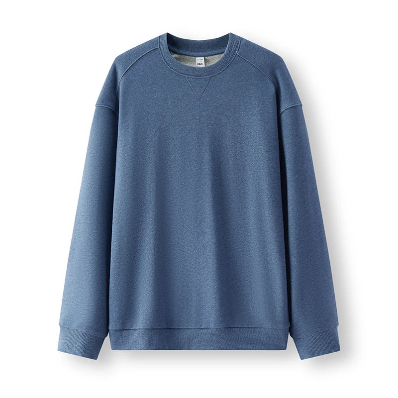 Semir Versatile Hoodie Men Spring Solid O Neck Long Sleeve Soft Comfortable Casual Basic Layer Daily Top