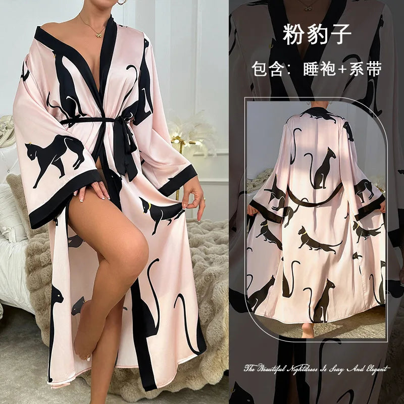រ៉ូបអាពាហ៍ពិពាហ៍ រ៉ូបបោះពុម្ព សម្លៀកបំពាក់នារី រ៉ូបគេងសូត្រសាទីន រ៉ូបងូតទឹកដៃវែងសម្រាប់នារី