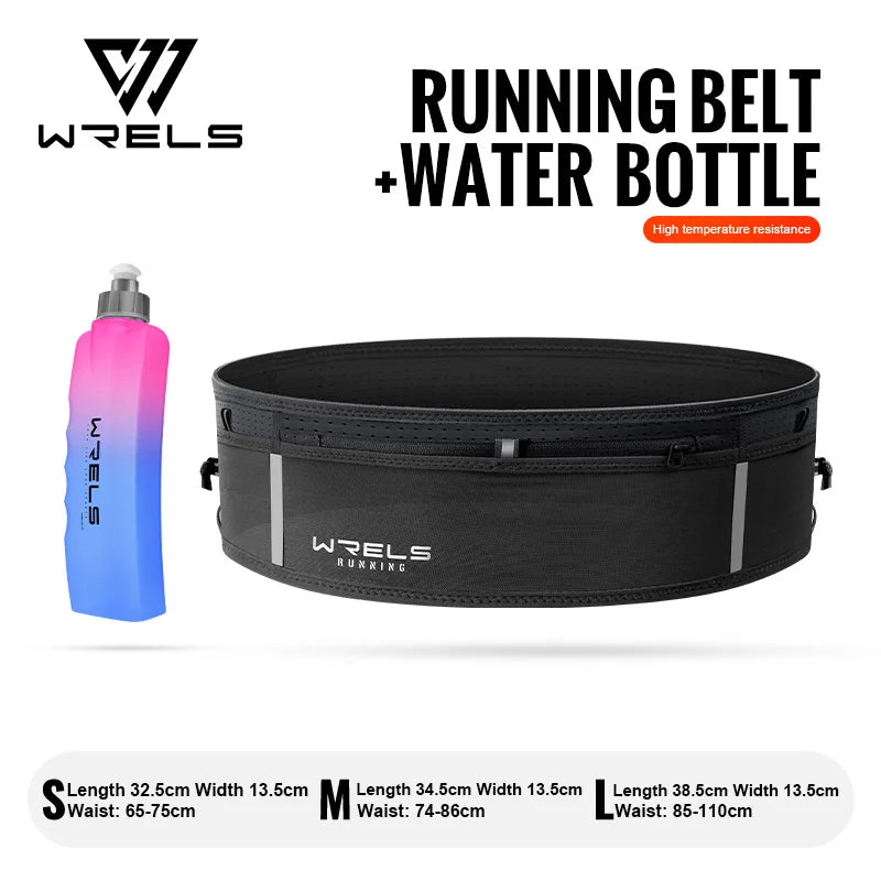 WRELS Invisible Elastic Waist Bag Unisex Waterproof Close Fitting Multi Function Fanny Pack Running Belt Marathon Cycling Bag