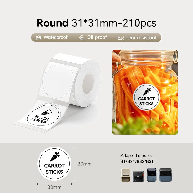 NIIMBOT Thermal Label Paper for B1/B21/B3S/B31 Printer 9 Rolls Set Scratch-resistant Sticker Waterproof Oil-Proof Label Tape