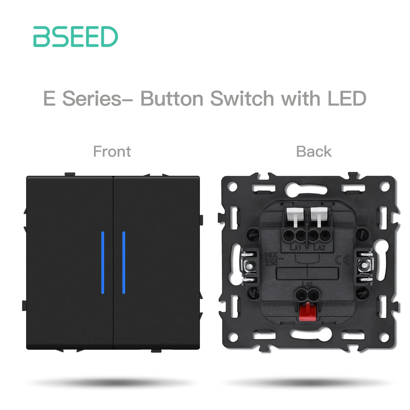 BSEED 1/2Gang Wall Light Switch USB Type-C Socket Module Part Internet TV Telephone Socket Part Plastic Frame Free Combination