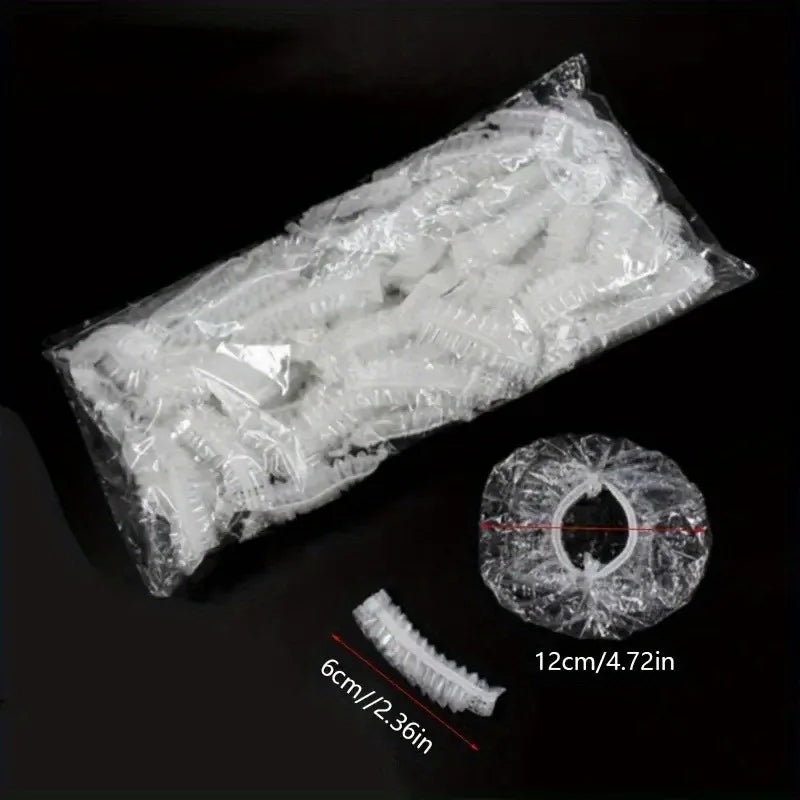 50PCS Disposable Clear Plastic Ear Covers for Hair Dyeing, Shower Protection Hygienic Single-Use Ear Guards for Barbers earmuffs