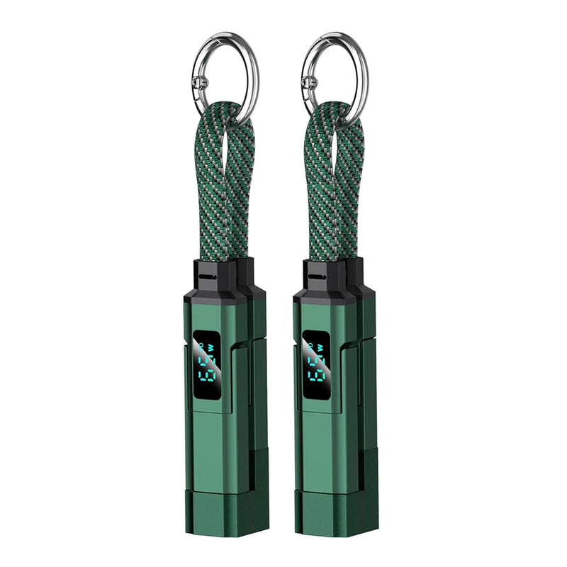 ខ្សែសាក iLMH Keychain, ខ្សែសាកច្រើនប្រភេទ USB C 4 ក្នុង 1 ជាមួយអេក្រង់ឌីជីថល, ខ្សែសាកលឿនចល័តសម្រាប់ឧបករណ៍