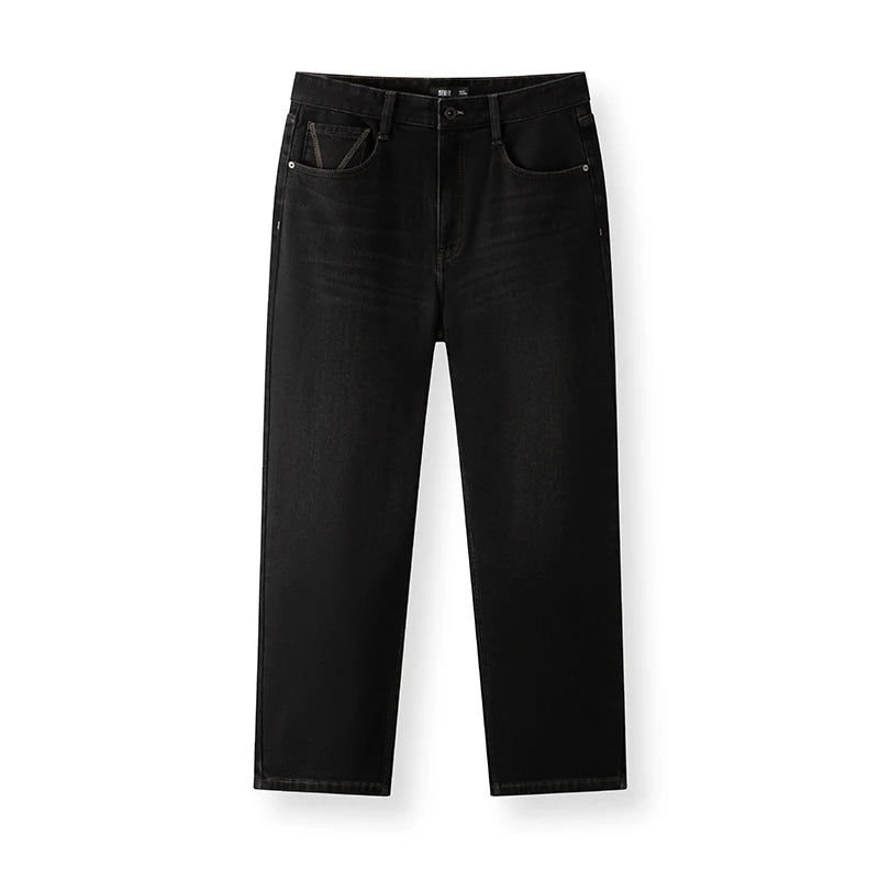Semir Men Denim Jeans Elongated Fit Straight Leg Vintage Wash Commuter Style Versatile 2026 New Winter Daily Wear