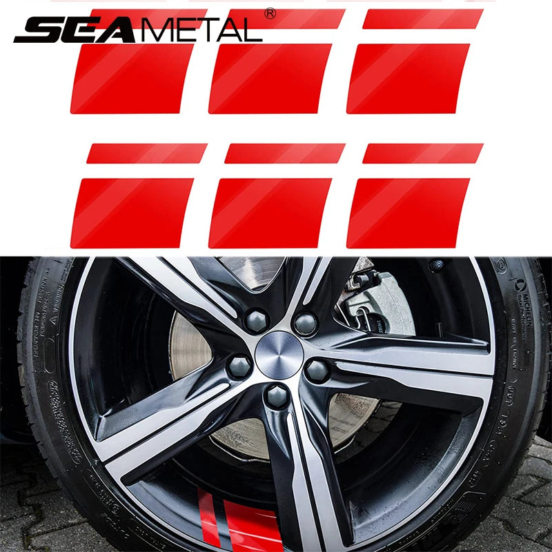 SEAMETAL Car Wheel Reflective Stickers Auto Safety Warning Sticker Reflector Protective Strip for Car Wheel Styling Decoration