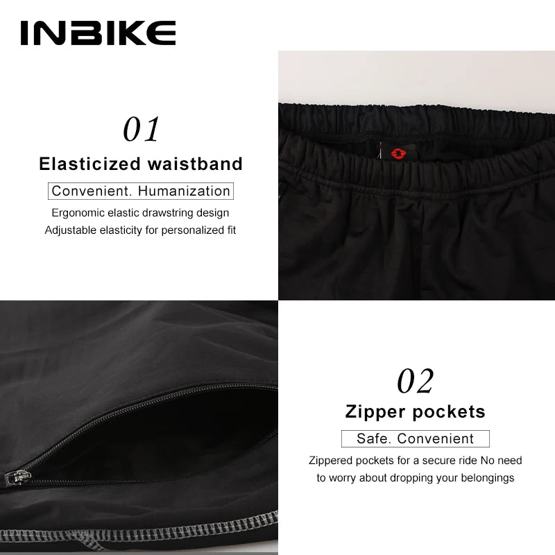INBIKE Winter Cycling Pants Men Fleece Sport Reflective Trousers Keep Warm Thermal Bicycle Bike MTB Pants Running Clothing IN071