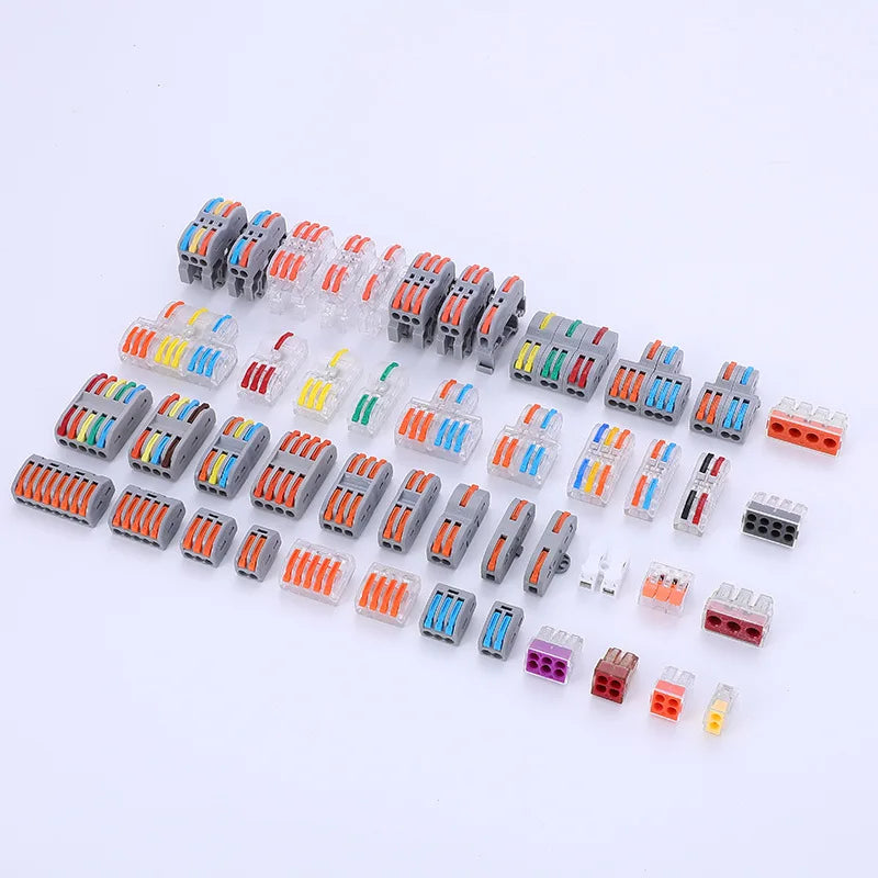 10/1000PCS Mini Quick Wiring Connector Universal Splitter wiring cable Push-in Combined Butt Terminal Block 1 in 2/3 out 32A SPL