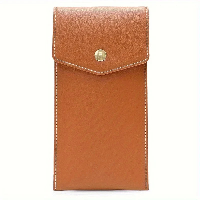 1pc PU Leather Pencil Case Storage Bag,Glasses Portable Stationery Bag Large-capacity  Business Office Pen Storage Bag.