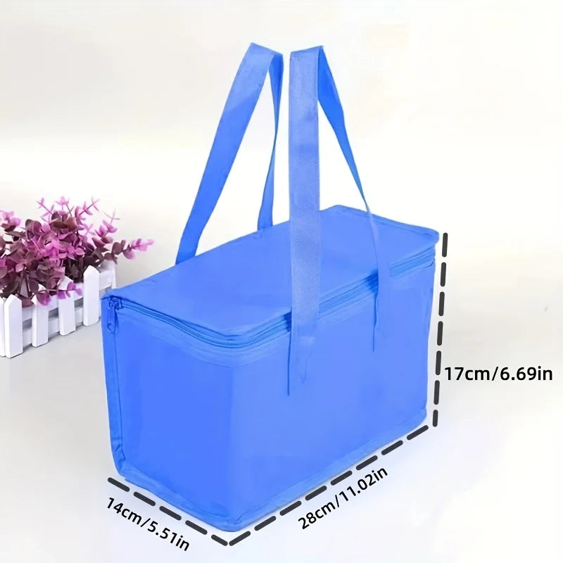 1pc Portable Foldable Reusable Thermal Bag,Aluminum Foil Lining Insulated Bag,Outdoor Camping Refrigerated Pouch for Drinks,Food