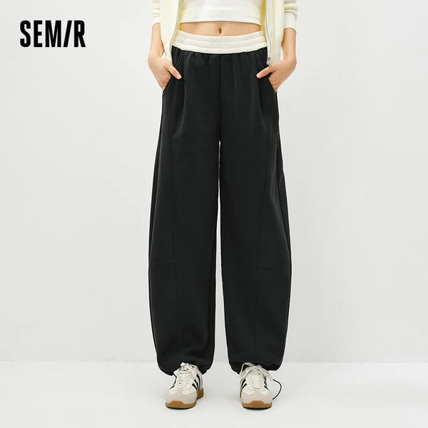 ខោ Semir Fleece សម្រាប់នារី រដូវផ្ការីក ឆ្នាំ២០២៦ រចនាបែបចេក ជើងធំ ខោស្វិត សាមញ្ញ ទាន់សម័យ មានផាសុកភាព