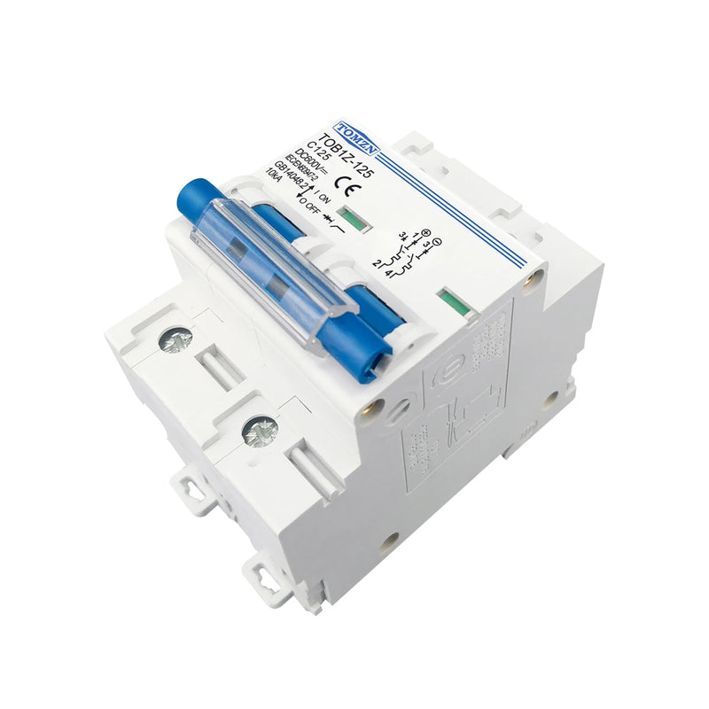 TOMZN 2P 125A 100A 80A DC MCB 600V Circuit Breaker FOR PV System Battery Main Switch