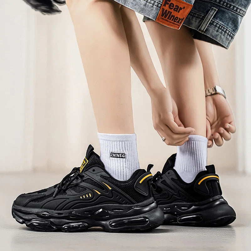 Chunky sneakers Men's casual four seasons breathable light non slip fashion youth soft sole outdoor comfort running sports shoes