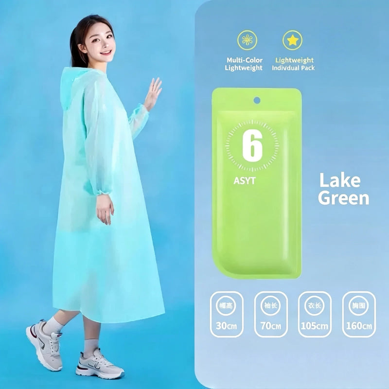Compressed Disposable Card Raincoat Waterproof Hooded Emergency Poncho For Outdoor Travel