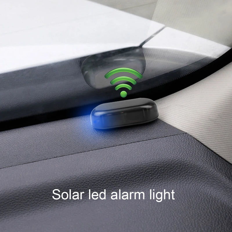 SEAMETAL 1/2PCS Solar Powered Simulated Dummy Alarm Light Wireless Car Fake Security Light Warning Lamp Anti Theft LED Flashing