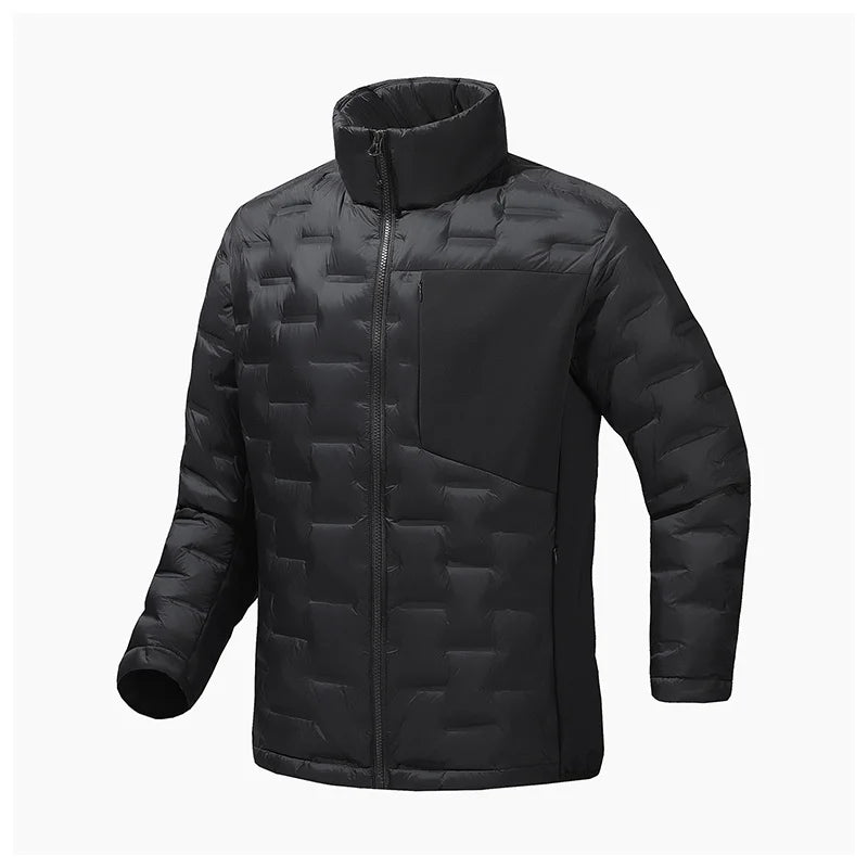 Lightweight Men's Down Jacket with 90% Duck Down Fill, Warm Winter Outerwear Coat Navy Blue (5 Colors) S-3XL