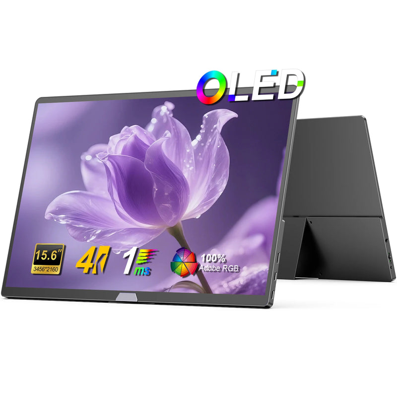 Uperfect 15.6" 4K OLED Screen Portable Monitor 100% DCI-P3 Display 1MS Eye Care PC 60hz For Laptop Mac NUC Mini PC VESA LS Stand