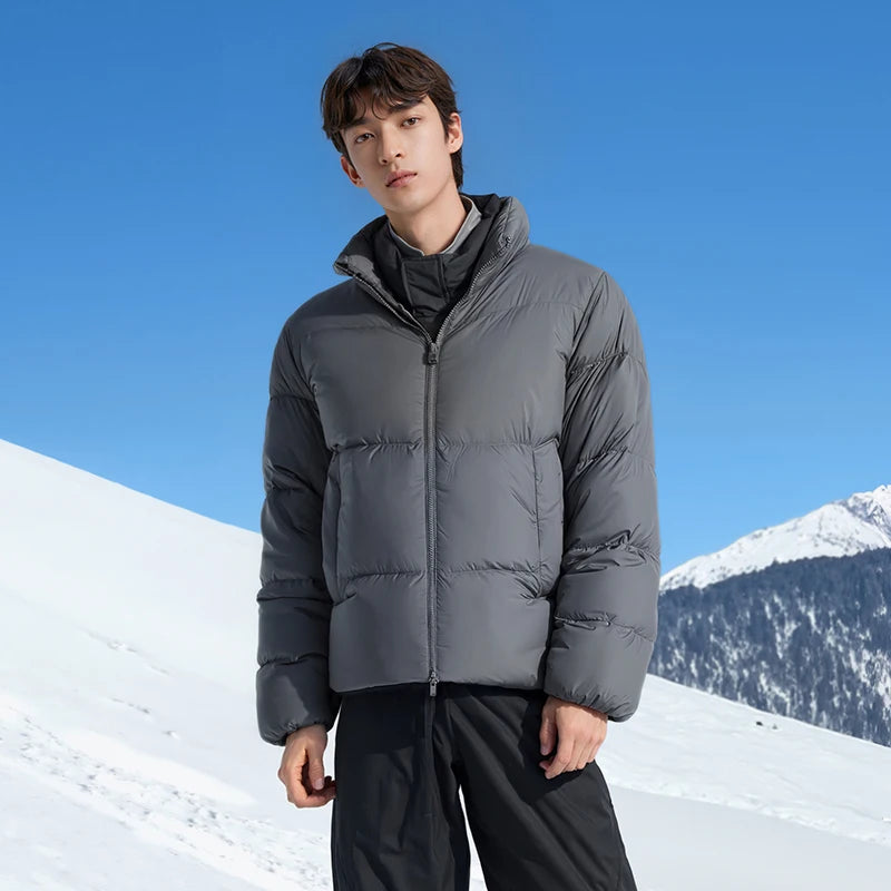 Semir Gray Duck Down Jacket Lightweight Warm Slim Men 2025 Winter Casual Fashion Puffer Coat Short Style Outerwear
