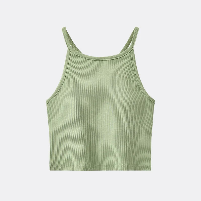 Beauty Back Sling Vest Bra Pad Women's Summer Pajamas Top Belt Chest Pad Backless Bottoming Top One Piece Sleepwear T Shirt