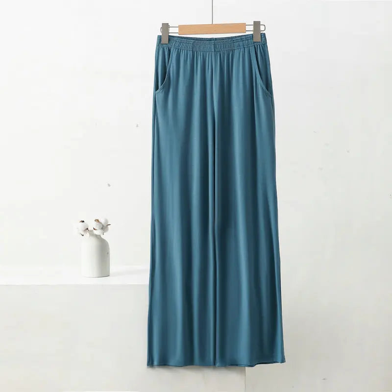 Female Trousers Modal Home Pants Women's Spring Autumn Summer Sleepwear Pantalones Casual Wide Leg Pajamas Pant Plus Size XL-7XL
