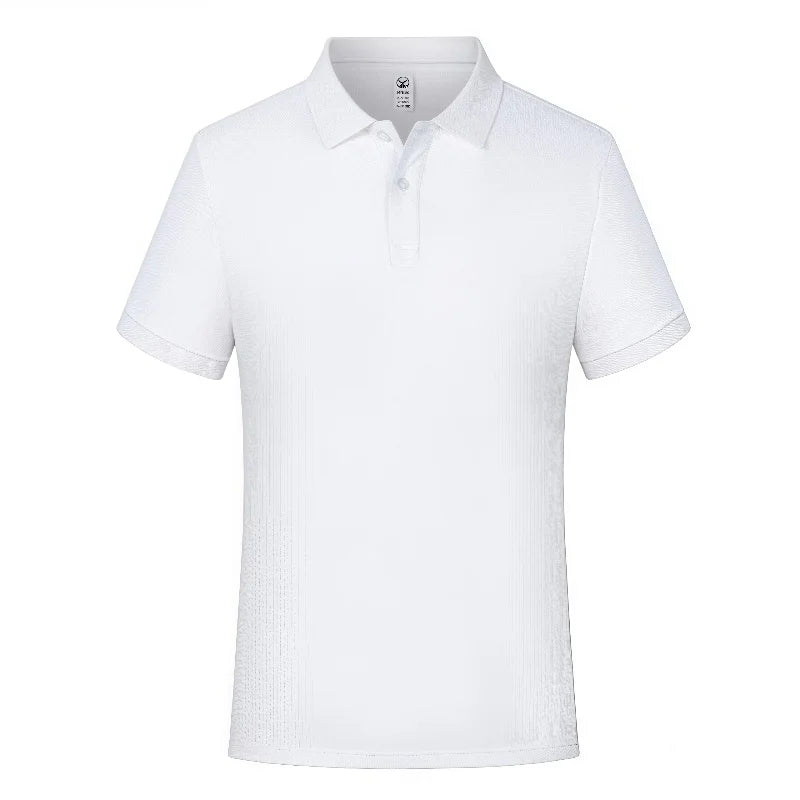 2026 Refreshing and breathable solid-color polo men's T-shirt is casual and loose suitable for men with simple lapel collars